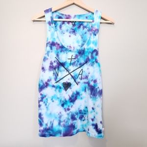 Aritzia TNA Tye-Dye Tank Top Purple Blue